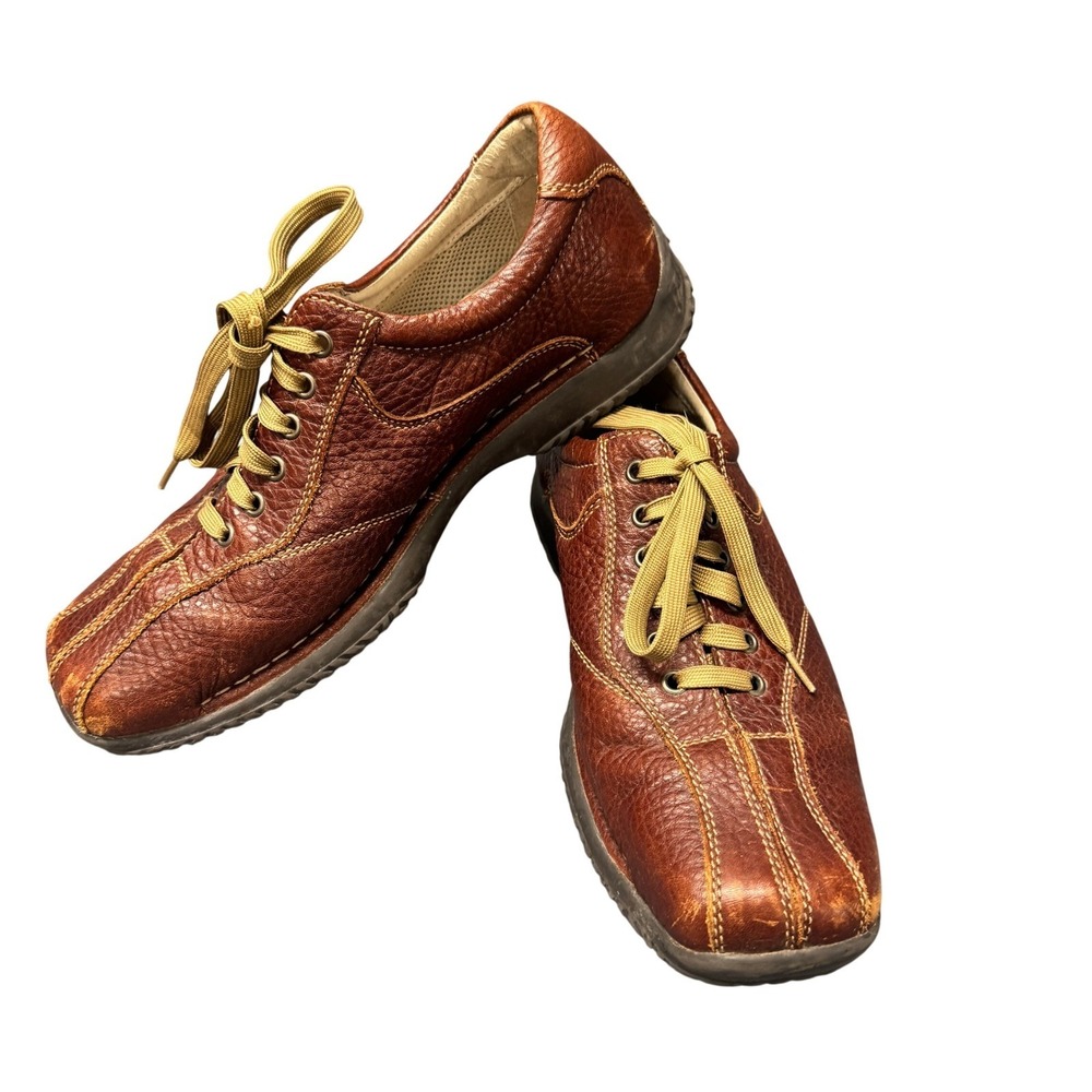 Geox Leather Shoes Mens 44 US 11 Lace Up Brown‎ Comfort Classic Retro
